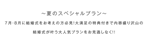 SUMMER・WINTER SPECIAL PLAN